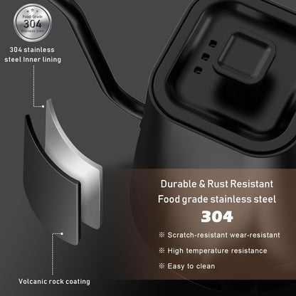 SwissKettle Schwanenhals Wasserkocher – 1 L, Warmhaltefunktion