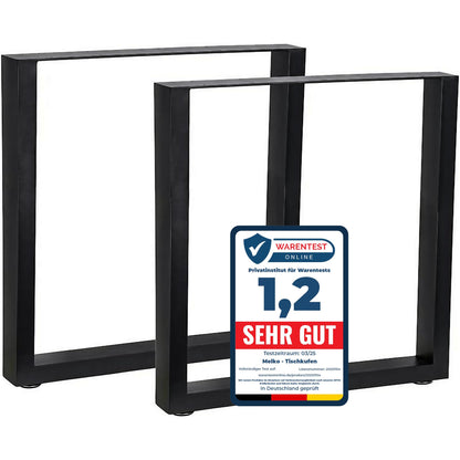 Melko Tischkufen 60x72cm – 80x40mm Tiefschwarz. Tiefschwarze Kufen, 80x40mm Rechteckprofil. Stabile Basis für Tischplatten.