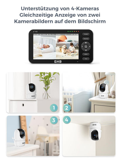 GHB Überwachungskamera für 5 Zoll Babyphone - Modell 2023