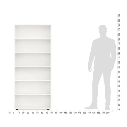 KOMTO Lumo Standregal – 80cm breit, weiss, 6 Ebenen