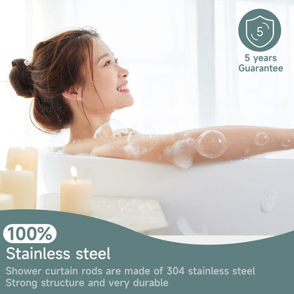 Premium L-Form Duschstange Edelstahl - 70-100x70-100cm Silber