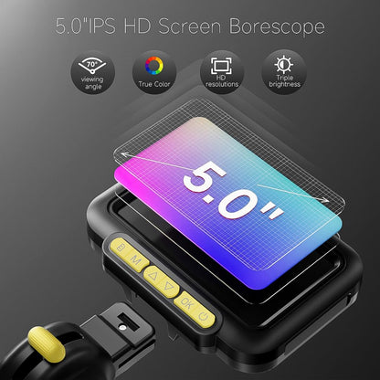 Zealtron Endoskopkamera mit beweglichem Kopf und 5 Zoll IPS Display