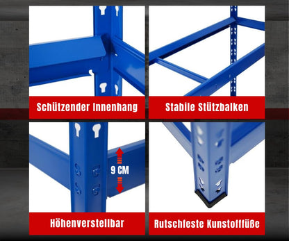 PROREGAL Reifenregal Tiger RT24-01, 2 Ebenen, 150 kg Fachlast, blau