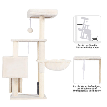 Heybly Kratzbaum HCT005SM mit Katzenbürste und Korb, Beige