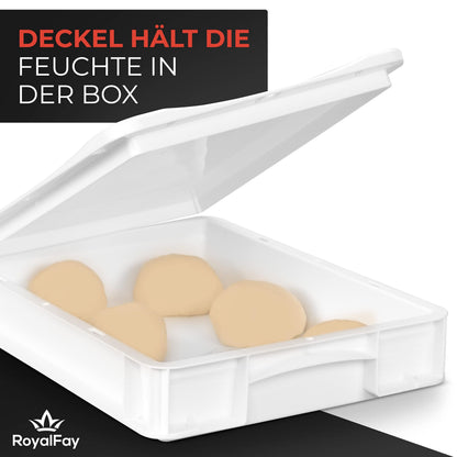 RoyalFay Pizzaballenbox 3er Set Gärbox 30x40x8 cm mit Deckel, weiss