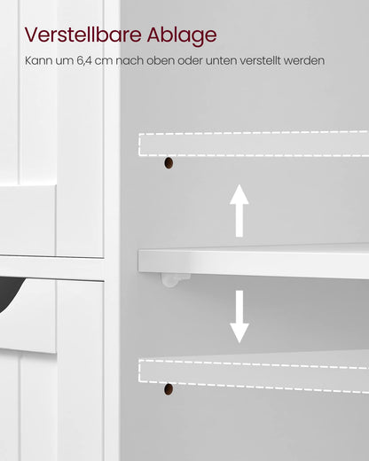 VASAGLE Badezimmerschrank schmal mit 3 Schubladen, vintagebraun