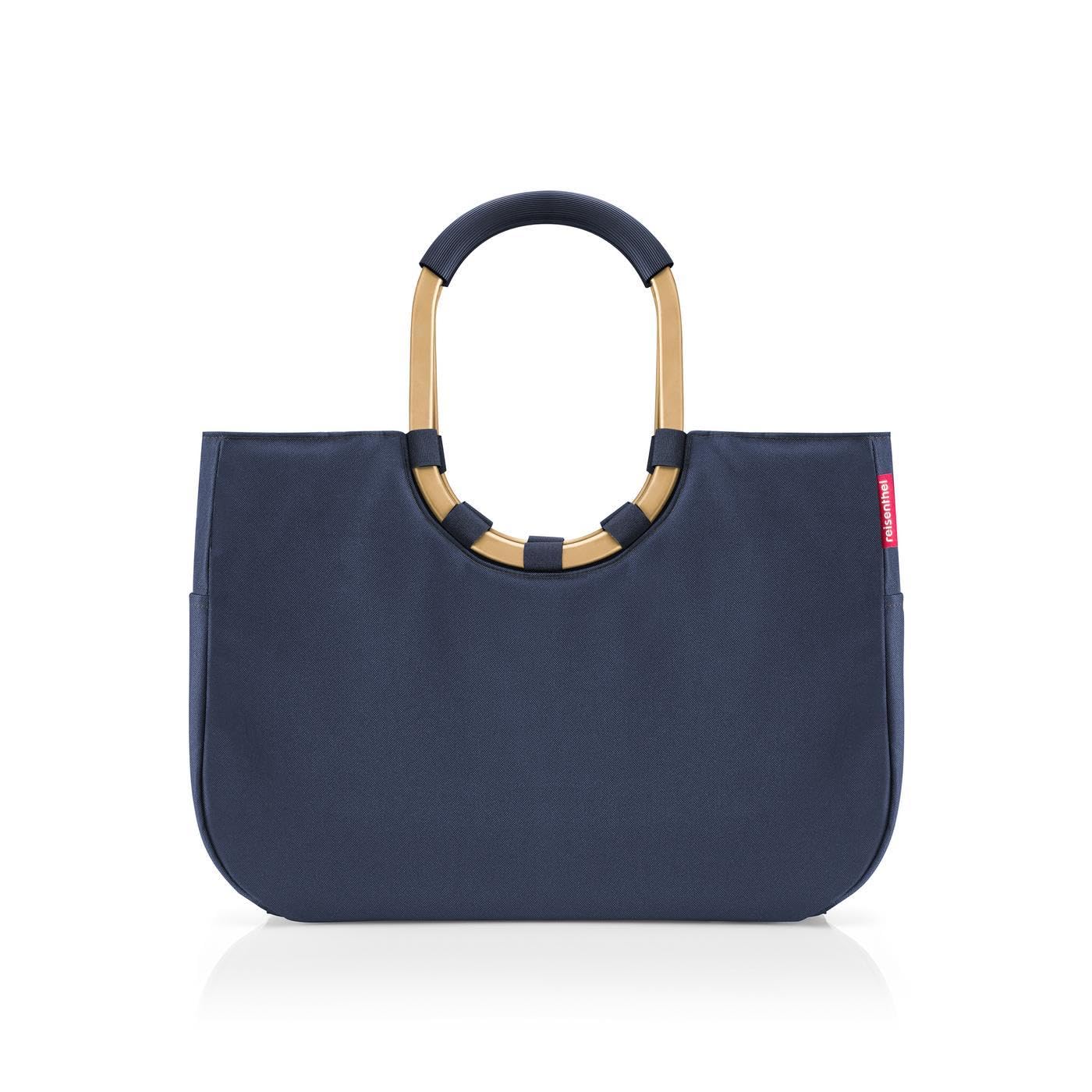 reisenthel loopshopper L midnight gold – Shopper aus recyceltem PET mit Rundgriff und Aluminiumrahmen