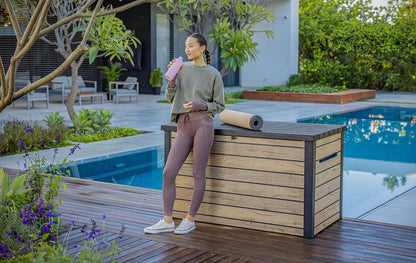 Keter Ontario Aufbewahrungsbox 870L wasserdicht Holzoptik