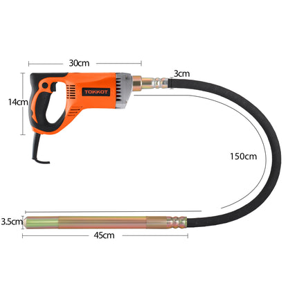 ProfiTool Betonrüttler Elektrisch Hand 1300W – 1.5m Kupferstange