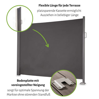 empasa Seitenmarkise Slim Sichtschutz Sonnenschutz anthrazit 160x300