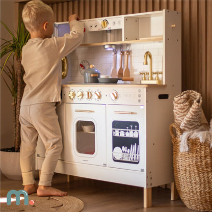 Mamabrum Holz-Kinderküche MAM155 mit LED, höhenverstellbar