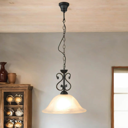 Licht-Erlebnisse DOROTHEA Pendelleuchte - Ø40cm Landhaus Schwarz