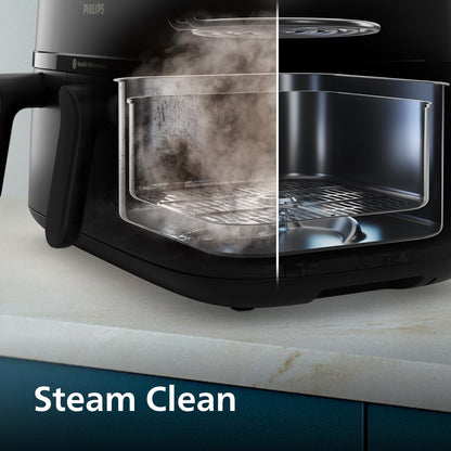 Philips Steam Airfryer 5000 Heissluftfritteuse Dampfgarer 9L 2 Körbe