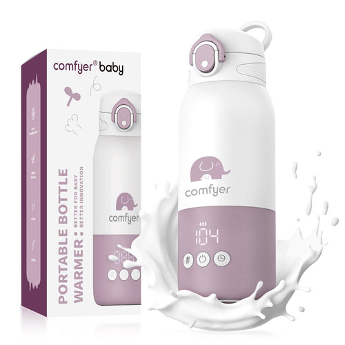 Comfyer BW01 Tragbarer Flaschenwärmer für Baby, 12000 mAh Akku mit Edelstahl-Innenbehälter