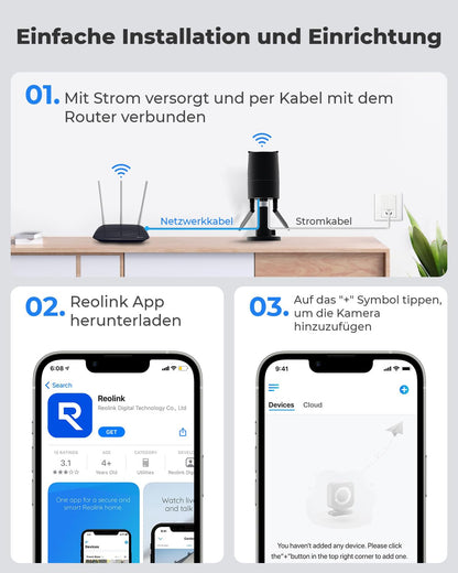 Reolink RLC-510WA 2K+ WLAN Überwachungskamera Aussen, 5MP, Schwarz