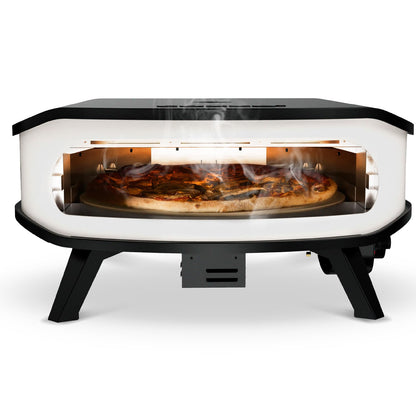 cozze® 17" Pizzaofen Gasofen - rotierender Pizzastein & LED