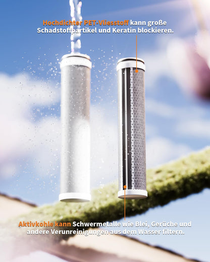 Cobbe Filter Duschkopf mit Schlauch, Handbrause mit 6 Strahlarten