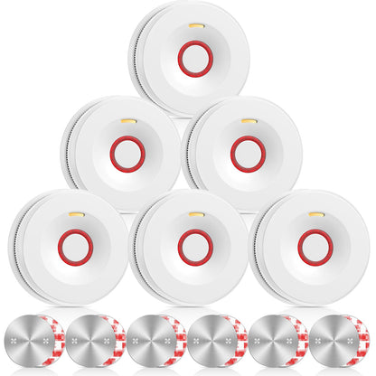 Wlikeit Rauchmelder SD-431 mit 10-Jahres-Batterie, 6er Set