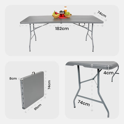 Arebos Buffettisch Klapptisch – 182x74cm Anthrazit wetterfest