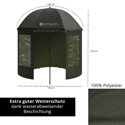 Hitbaits Angelschirm Sturmfest Wasserdicht - Mit Fenster