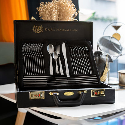 KARL HAUSMANN Besteckset 72-teilig für 12 Personen - Schwarz