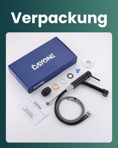 DAYONE Einhand Spültischarmatur schwarz - Ausziehbar, Hochdruck