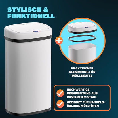 Monzana Sensor Mülleimer 58 L Automatik Abfalleimer - Creme