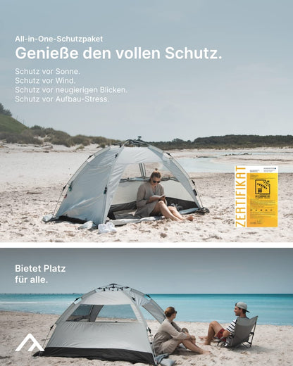 qeedo Quick Palm Strandmuschel für 2 Personen mit UV-Schutz 80+