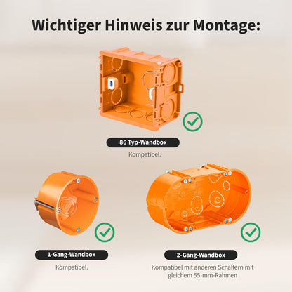 Aqara Lichtschalter H2 EU, smarter Wandschalter, 2 Tasten 1 Kanal