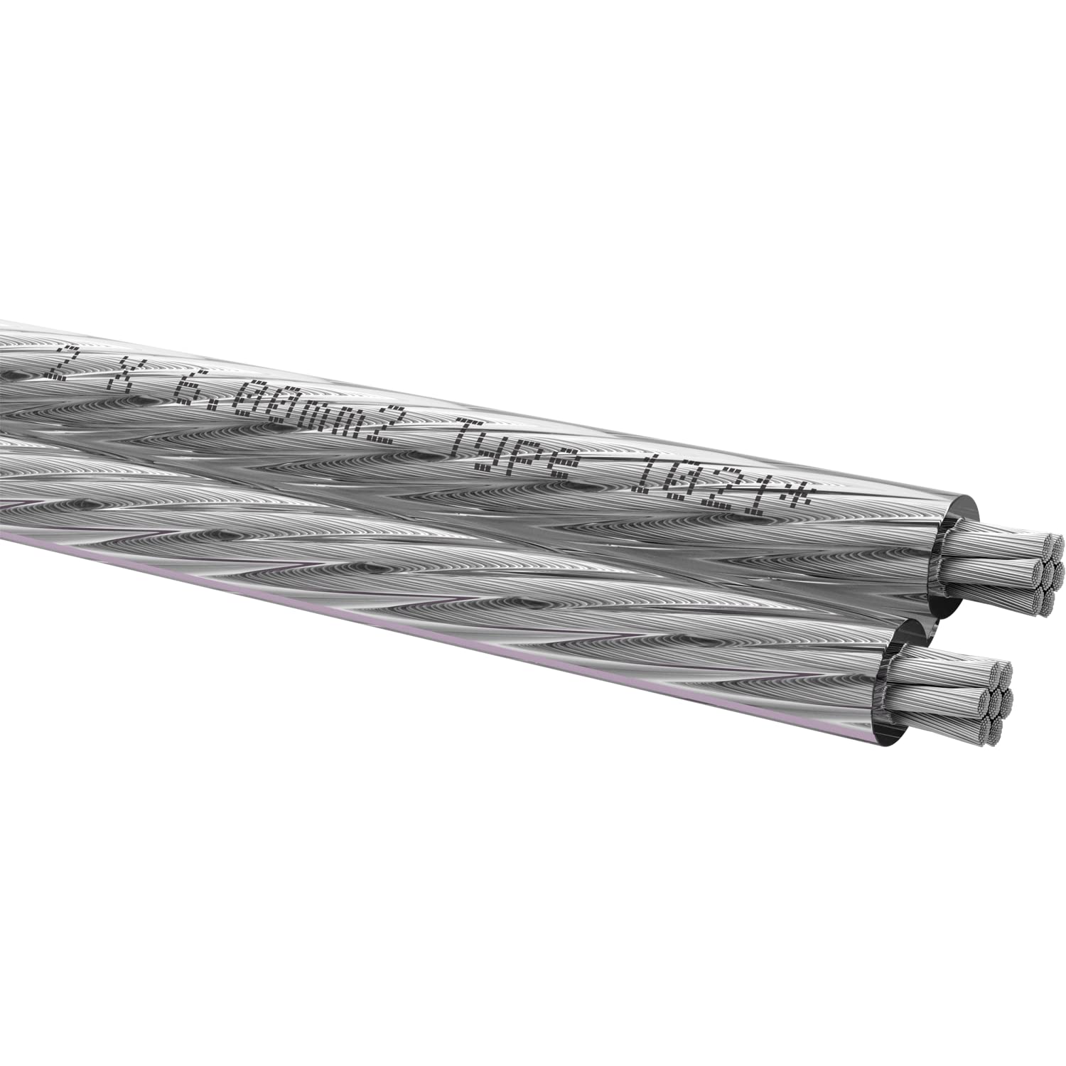 Oehlbach Silverline SP-60 Stereo Lautsprecherkabel SPOFC 2x6mm² 10m. Transparentes Kabel für optimale Stereo-Audioübertragung.