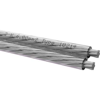 Oehlbach Silverline SP-60 Stereo Lautsprecherkabel SPOFC 2x6mm² 10m. Transparentes Kabel für optimale Stereo-Audioübertragung.