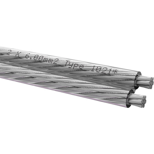 Oehlbach Silverline SP-60 Stereo Lautsprecherkabel SPOFC 2x6mm² 10m. Transparentes Kabel für optimale Stereo-Audioübertragung.