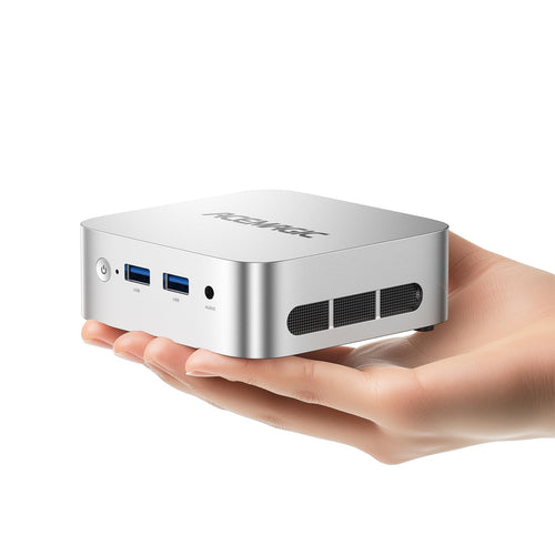 ACEMAGICIAN Vista Mini V1 Mini PC - Intel N97 16GB 512GB Win 11 Pro, ein kleiner schwarzer Quader für Büro und Home-Entertainment.