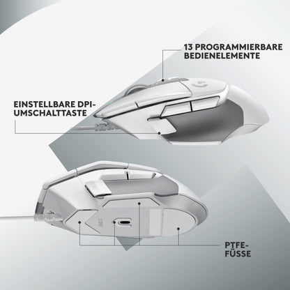Logitech G502 X Gaming Maus - Kabelgebunden, Weiss