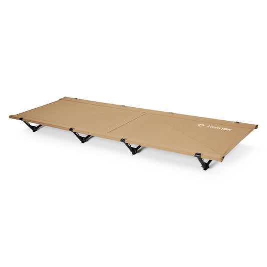 Helinox Cot Max Outdoor Feldbett kompakt - Coyote Tan. Rechteckiges Klappbett zum Schlafen und Ruhen im Freien.