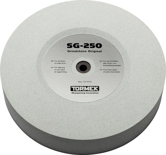 Tormek SG-250 Schleifstein – Original für Tormek Nassschleifer. Runder, grauer Schleifstein. Schärft Werkzeuge für Tormek Nassschleifer.