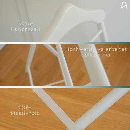 Staboos Stummer Diener klappbar Massivholz – Weiss