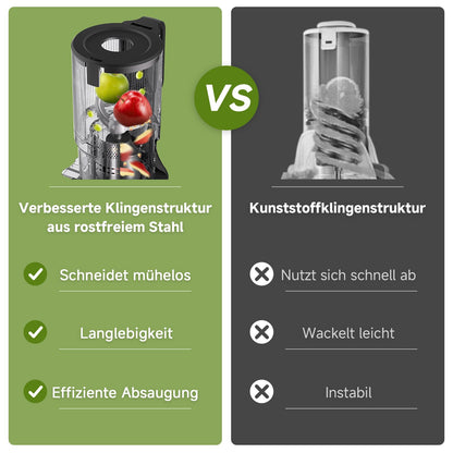 AMZCHEF Slow Juicer 135KJBY Entsafter mit 136 mm Einwurfschacht