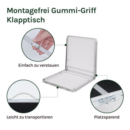 WOLTU Campingtisch CPT8122sz, höhenverstellbar, 120x60 cm, schwarz