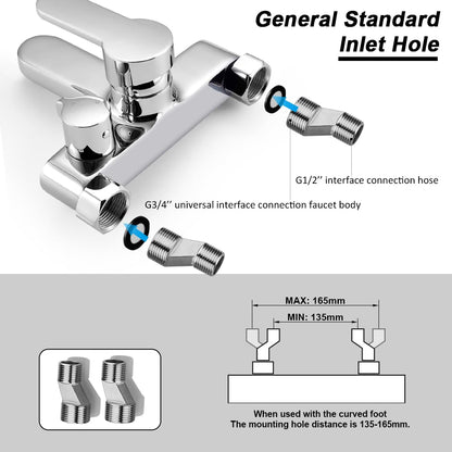 BONADE Wannenarmatur Einhebel mit Handbrause Set – Chrom