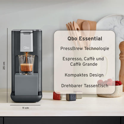 Tchibo Qbo Essential Kapselmaschine Dark Stone inkl. 16 Kapseln
