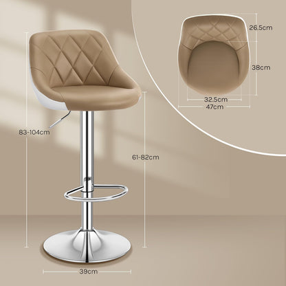 WOLTU BH30kk-2 Barhocker 2er Set – Khaki Kunstleder