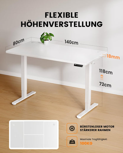 ErGear Elektrischer Höhenverstellbarer Schreibtisch 140x80cm