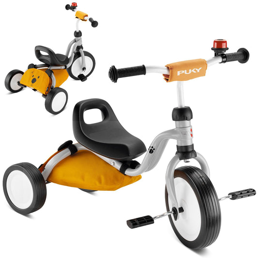 PUKY Fitsch Bundle Lerndreirad - Ab 1.5 Jahren: Rotes Dreirad mit niedrigem Schwerpunkt. Fördert die motorische Entwicklung und das Gleichgewicht von Kleinkindern ab 1,5 Jahren.
