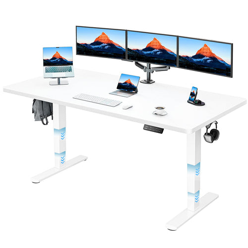 HUANUO Elektrischer Stehpult Höhenverstellbar 160x80cm – 2 Motoren. Rechteckiger Stehpult. Fördert ergonomisches Arbeiten im Sitzen und Stehen.