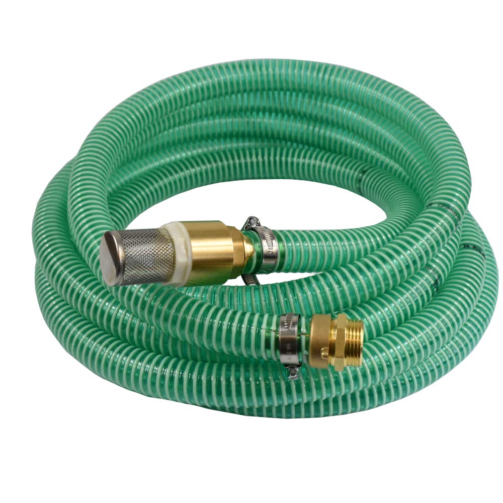 KLASEBO Saugschlauch 1 Zoll (25 mm) mit Saugkorb und Rückschlagventil für Gartenpumpen