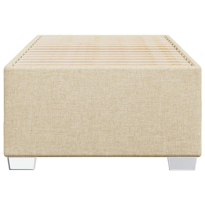 vidaXL Polsterbett Einzelbett – 90x190cm Creme Stoff