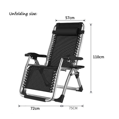 DQCHAIR Schwerelosigkeitsstuhl, klappbarer Garten-Liegestuhl, Silber