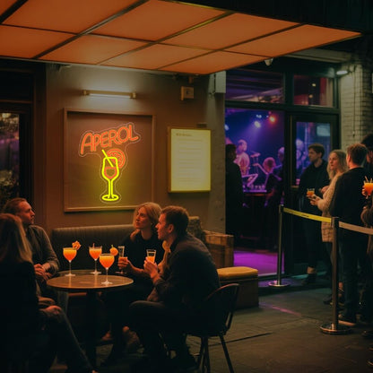 PILOYINDE Aperol Spritz LED Neonschild – Cocktail Bar Wanddeko