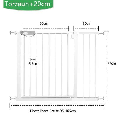 UISEBRT Treppenschutzgitter Türschutzgitter ohne Bohren, 95-105 cm